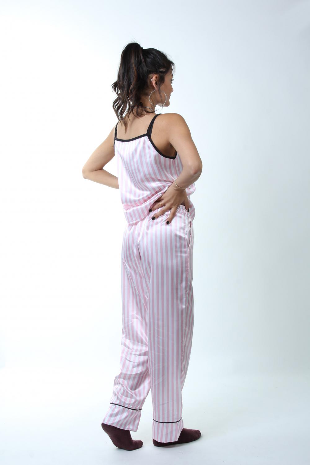 Kadın Pijama Takımı Saten - Pembe